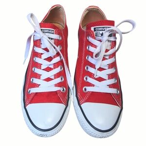Converse Chuck Taylor All Star Classic Low Top Canvas Red Mens Size 6 Womens 8